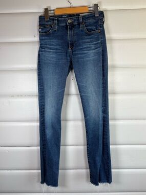 AG Adriano Goldschmied The Mari High Rise Straight Jeans 27 Raw Hem